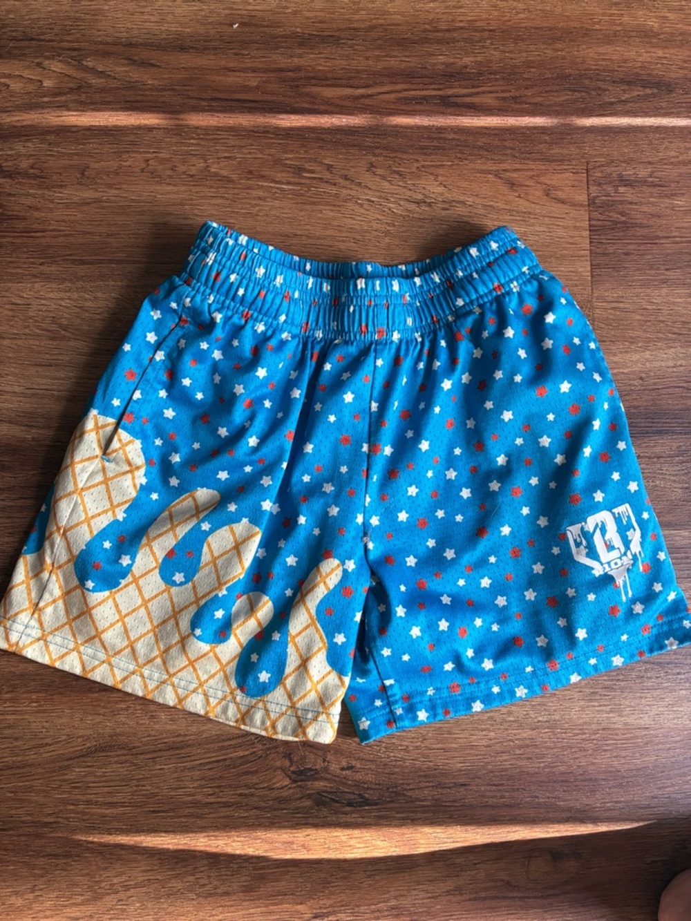 Baseball lifestyle 101 boys Blue Star Print ice Cream Cone Shorts YM